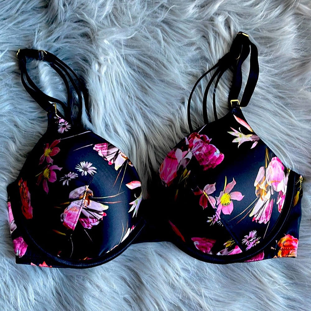 Floral push up bra